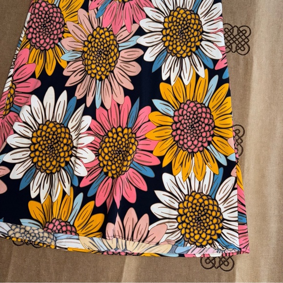 Rachel Zoe Multicolor Floral Print Elastic Waist A-Line Midi Skirt Size 2 - Picture 3 of 12